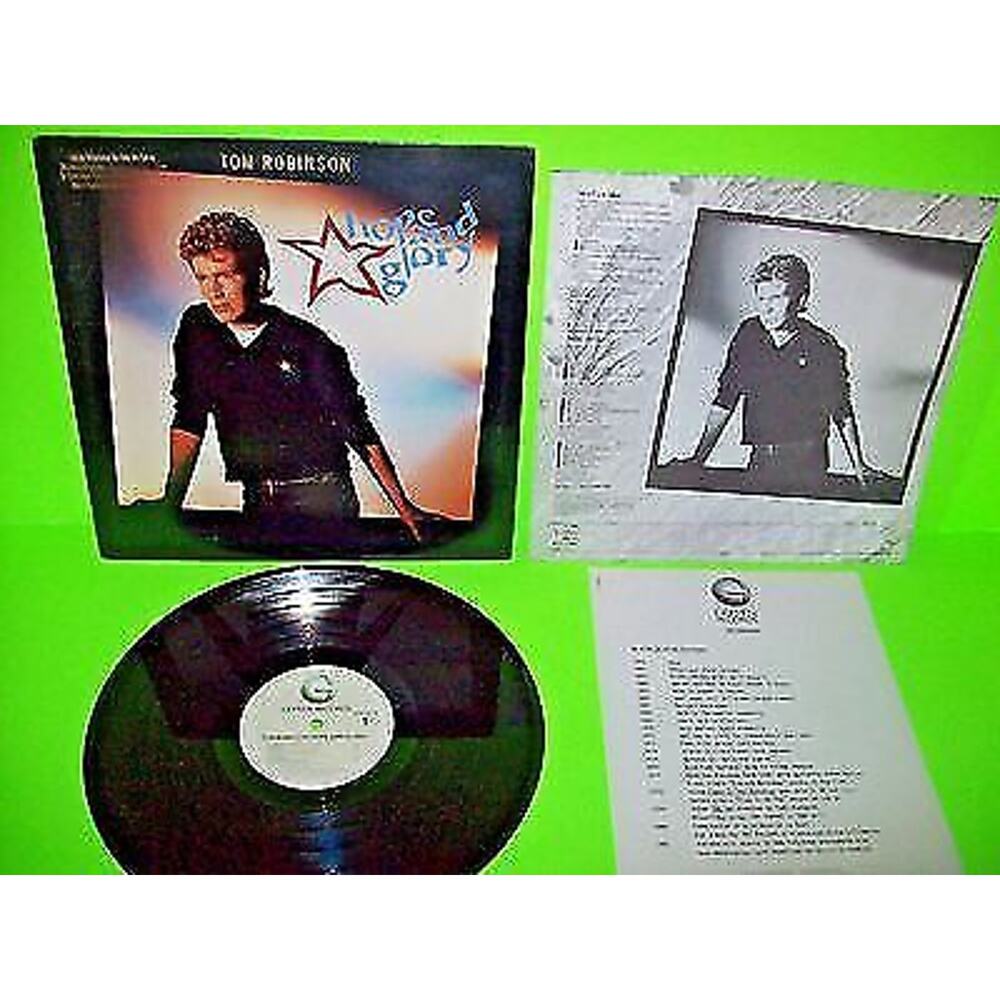 Tom Robinson ‎Hope And Glory Vinyl LP Record 1984 Promo + Geffen Sheets
